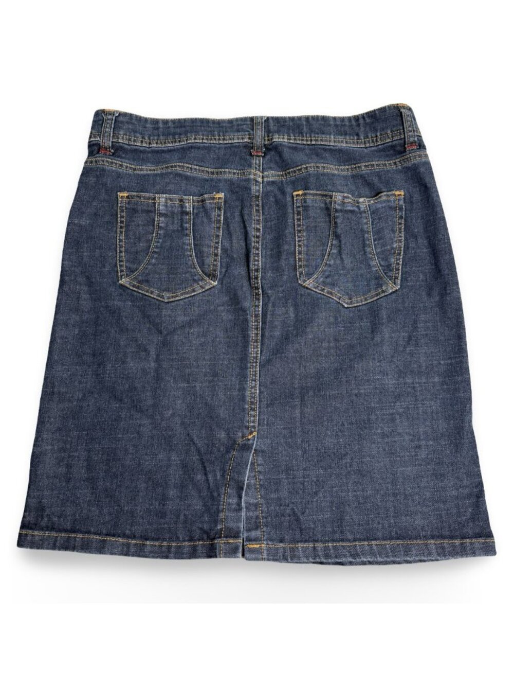 Wrangler Denim A-Line Jean Skirt Womens 10 Blue Knee Length Pockets Western Chic - Picture 2 of 11